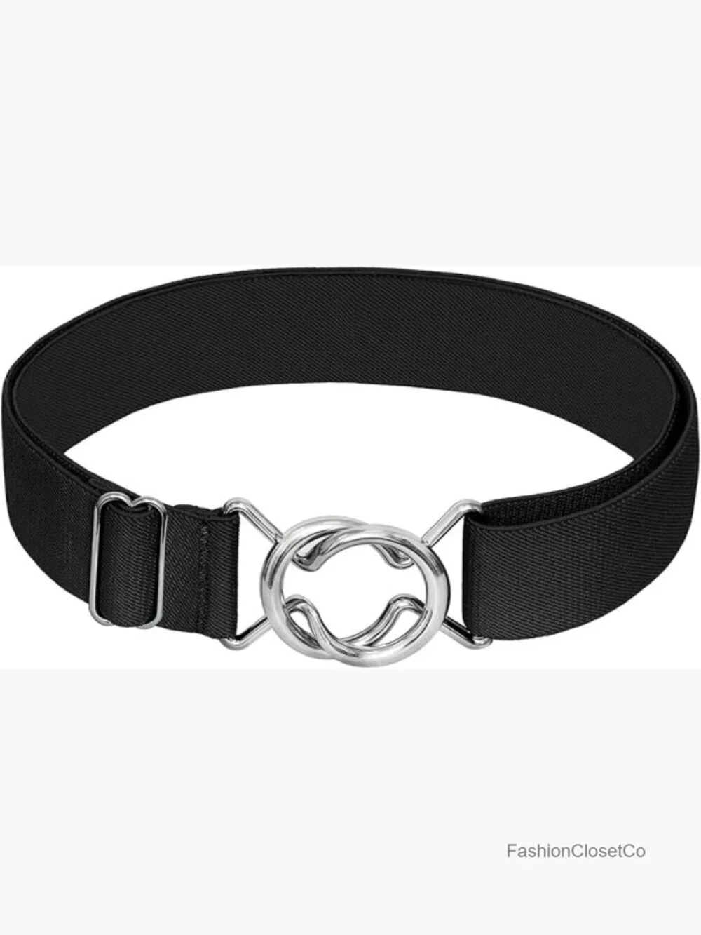 Stretch Belt Adjustable Web Belt Metal Buckle Dress Belt